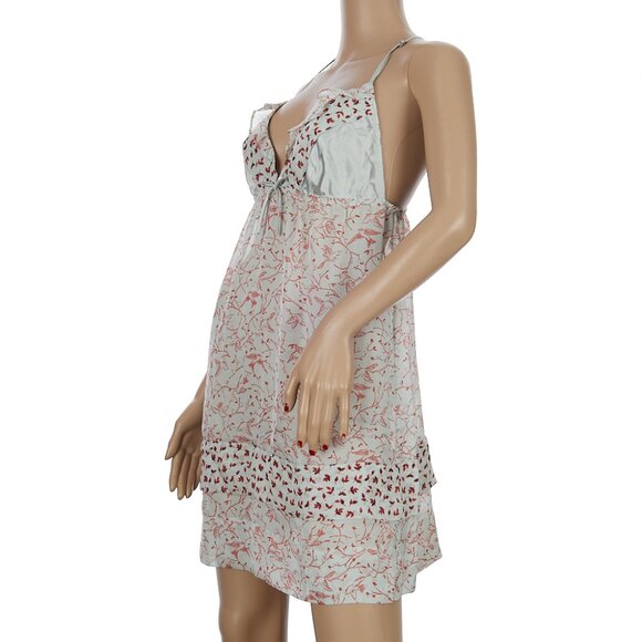 Vintage Victoria's Secret Blue Satin Bird Slip Dress Large NWT - Picture 4 of 9